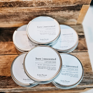 Bare, Unscented | 3 oz solid Lotion {Bar}