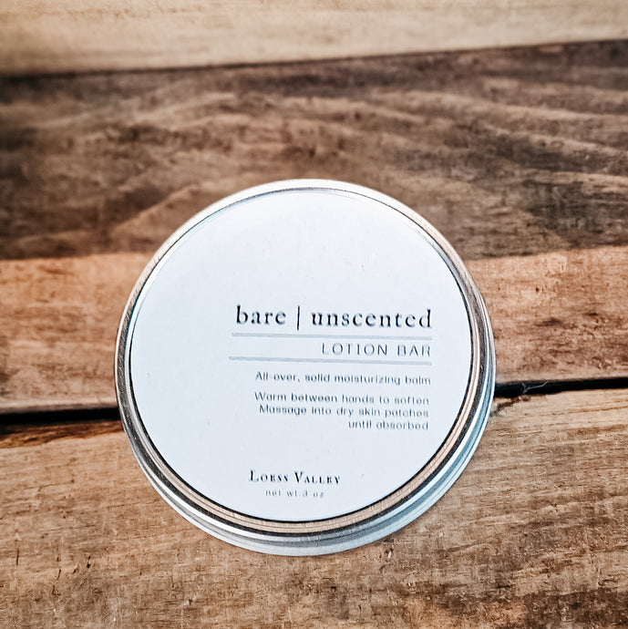 Bare, Unscented | 3 oz solid Lotion {Bar}