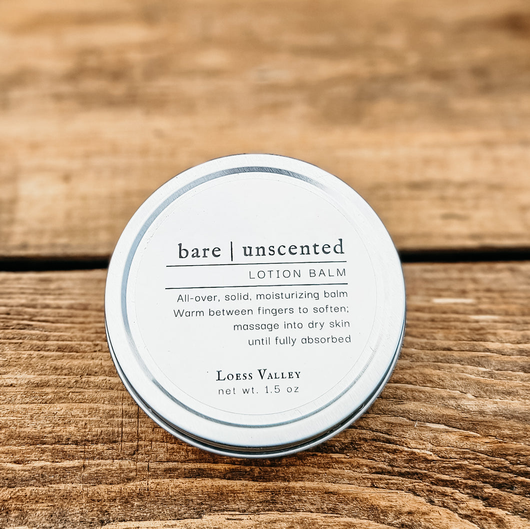 Bare, Unscented | 1.5 oz solid Lotion {Balm}